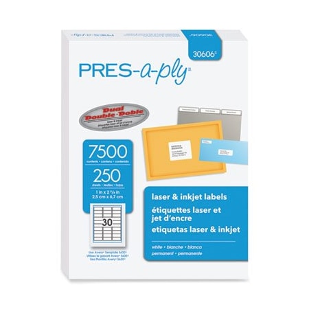 Avery Dennison LABEL, LASER, 1inX2-5/8in 30606